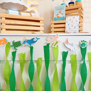 Unter dem Meer Geburtstagsbanner | Niedliches Aquarell Ocean Partyzubehör | Babyparty | Geburtstagsdekoration für Ocean Theme | Eindringlich das Meer