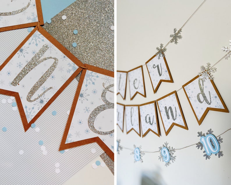 Winter Wonderland Birthday Decorations Kit Winter Onederland First Birthday Snowflake Decorations Pink or Blue Winter Birthday Party image 5