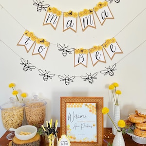 Mama to Bee Decorations Kit | Bee Theme Baby Shower | Bee Theme Decorations | Mama To Bee Banner | Bumblebee Shower