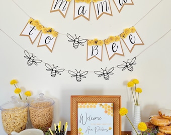 Mama to Bee Decorations Kit | Bee Theme Baby Shower | Bee Theme Decorations | Mama To Bee Banner | Bumblebee Shower