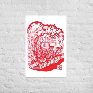 arbusti su Marte! - illustrazione - Stampa poster