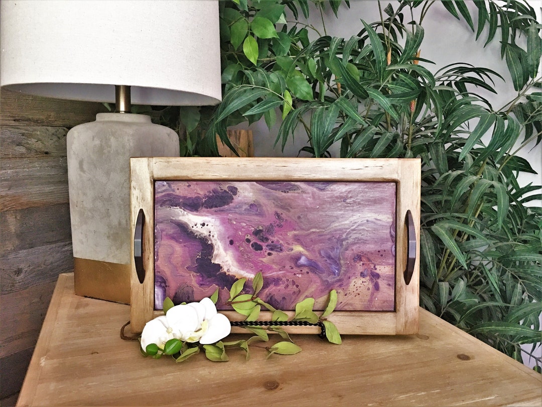 Wood Vanity Tray. Acrylic Pouring. Decorative Wooden Valet Etsy Italia