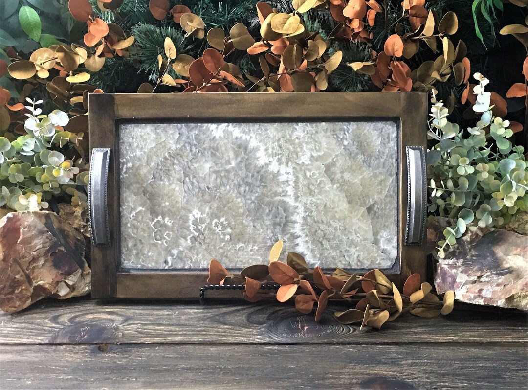 Wooden Vanity Tray. Wood Valet. Rustic Serving Tray With Etsy