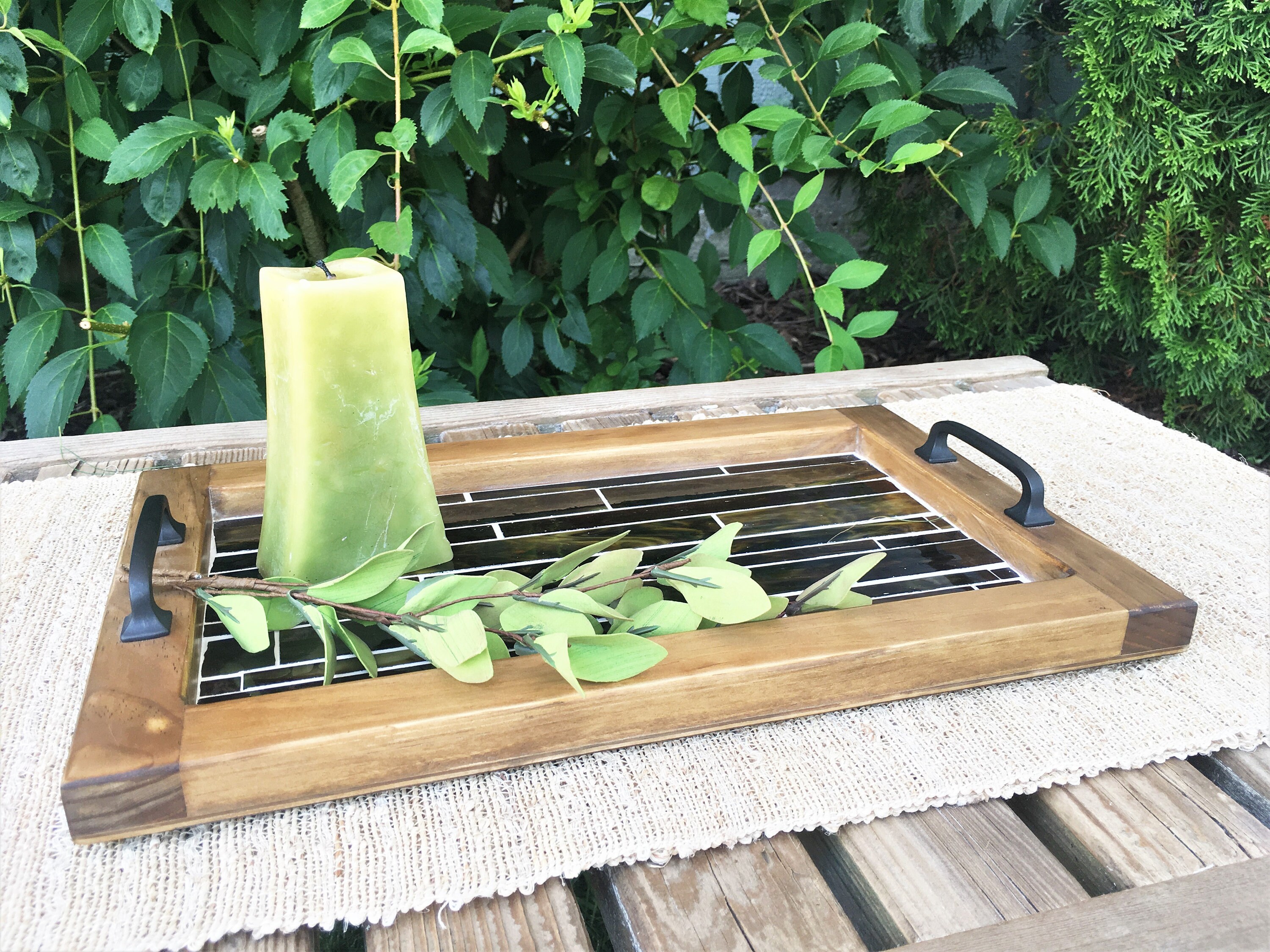 Decorative Wooden Vanity Tray Wood Valet Tray Makeup Etsy