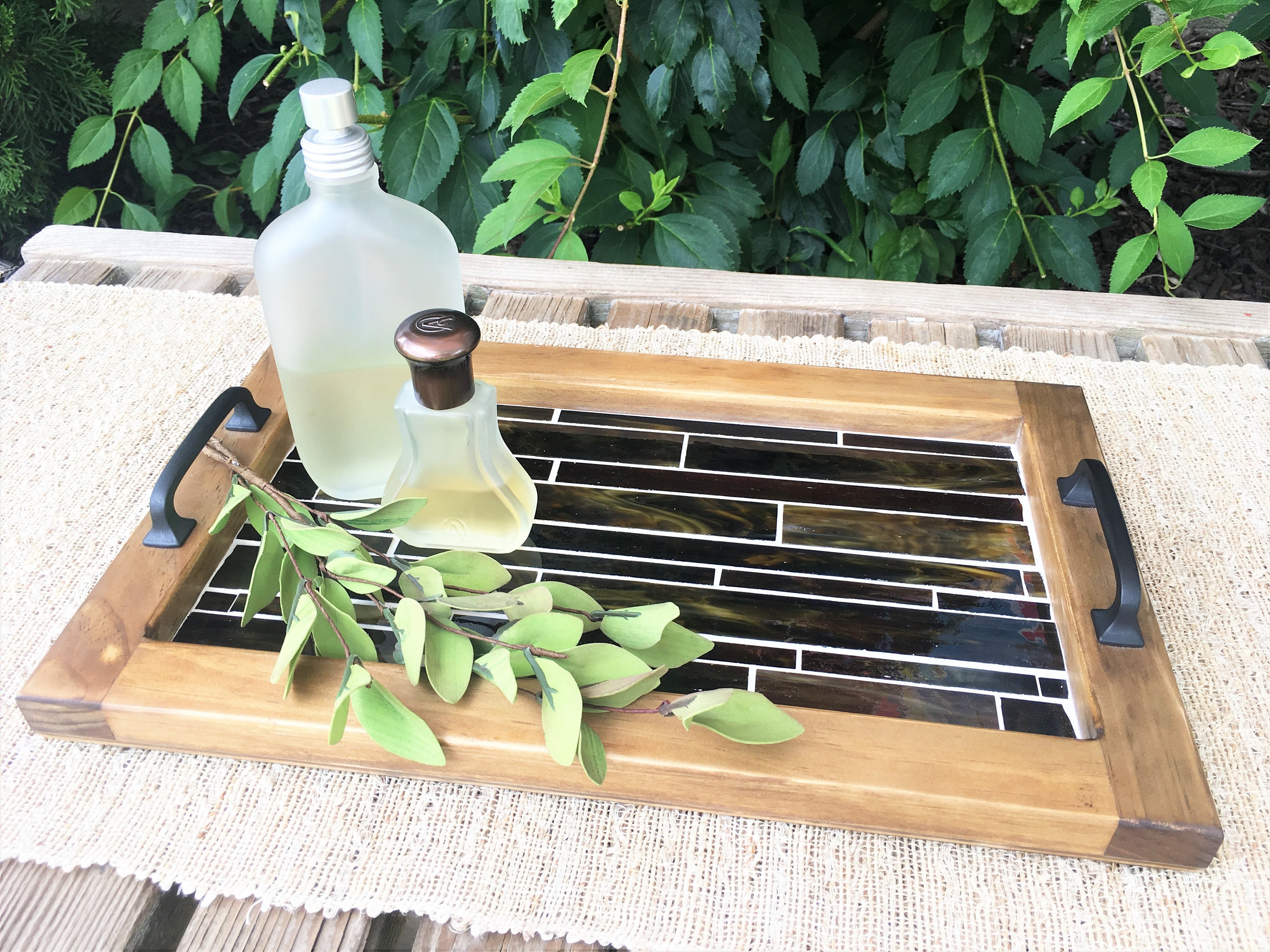 Decorative Wooden Vanity Tray Wood Valet Tray Makeup Etsy