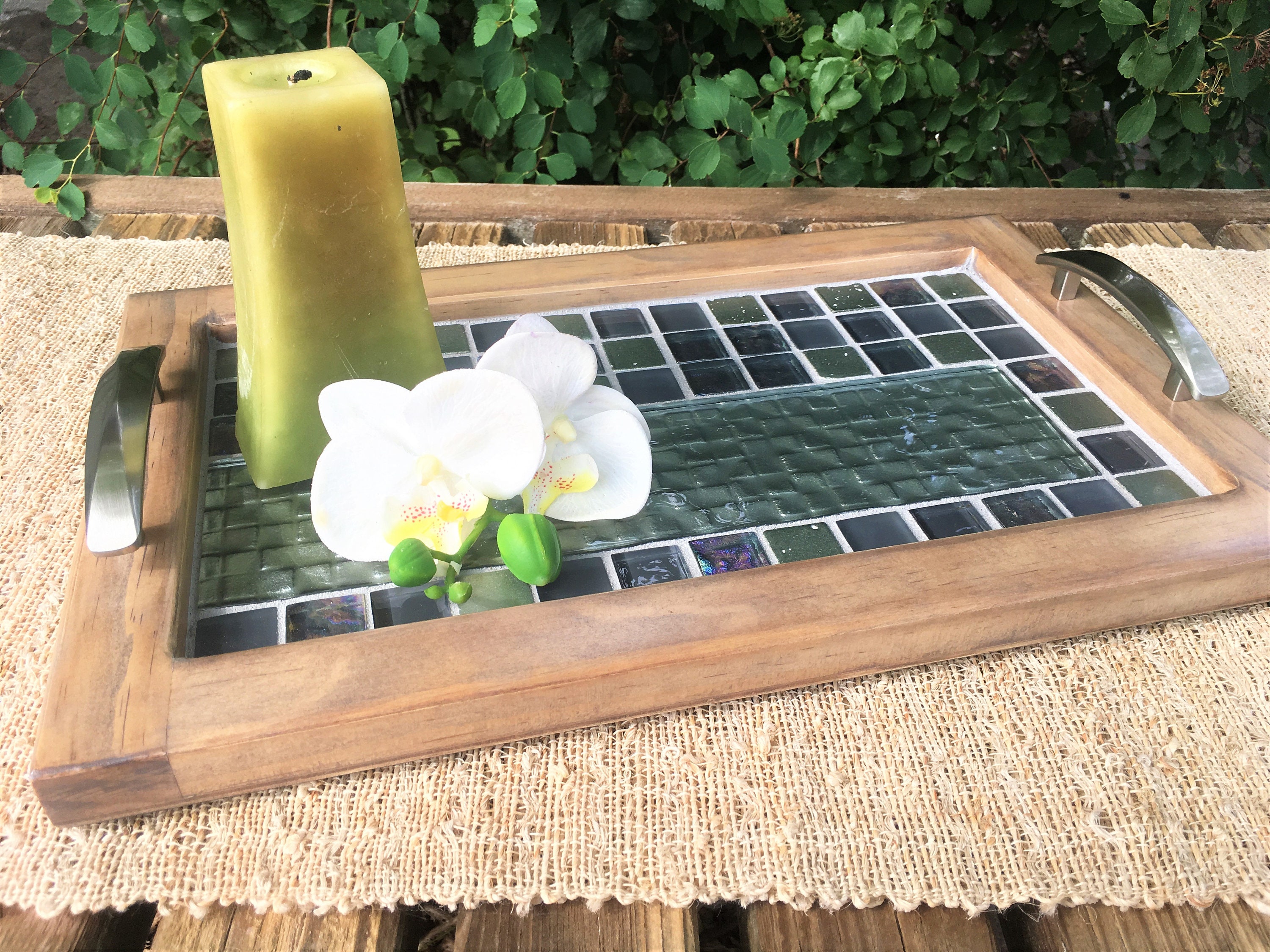 Decorative Wooden Vanity Tray Wood Valet Tray Makeup Etsy