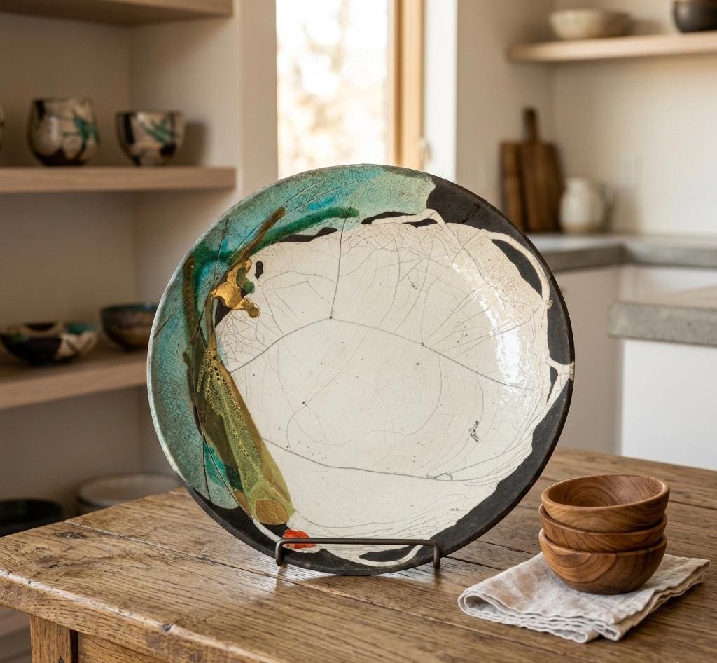 Large Raku Bowl - Etsy
