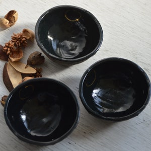 Set of six ceramic bowls / Stoneware / Gold luster / Handmade / Unique / Art image 9