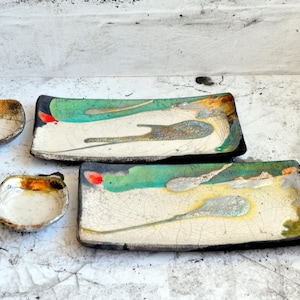 Japanese ceramic / Sushi plate / Set for two / Unique / Handmade