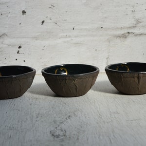 Set of six ceramic bowls / Stoneware / Gold luster / Handmade / Unique / Art image 8