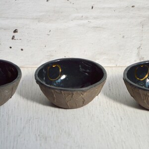 Set of six ceramic bowls / Stoneware / Gold luster / Handmade / Unique / Art image 6