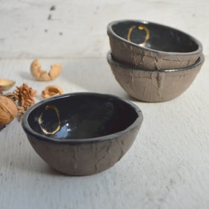 Set of six ceramic bowls / Stoneware / Gold luster / Handmade / Unique / Art image 4