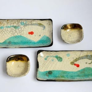 Handmade Raku Ceramic Sushi Set – Wabi Sabi Dinnerware