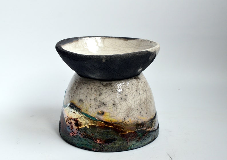 Aroma lamp / Handmade / Unique / Handpainted / Art / Raku ceramic image 6