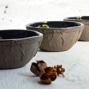 Set of six ceramic bowls / Stoneware / Gold luster / Handmade / Unique / Art image 5