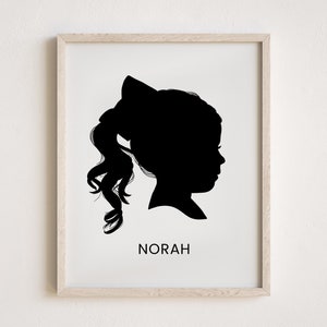 Custom Children Portrait Silhouette - Unique Grandma Gift - Custom Profile Silhouette for Mother's Day - Handcrafted Keepsake