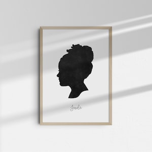 File digitale ritratto silhouette personalizzato - contorno personalizzato per bambini, regali perfetti per i nonni, regalo di Natale unico