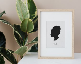 Tatuaje de perfil para niños: Retrato personalizado de silueta infantil (descarga digital)