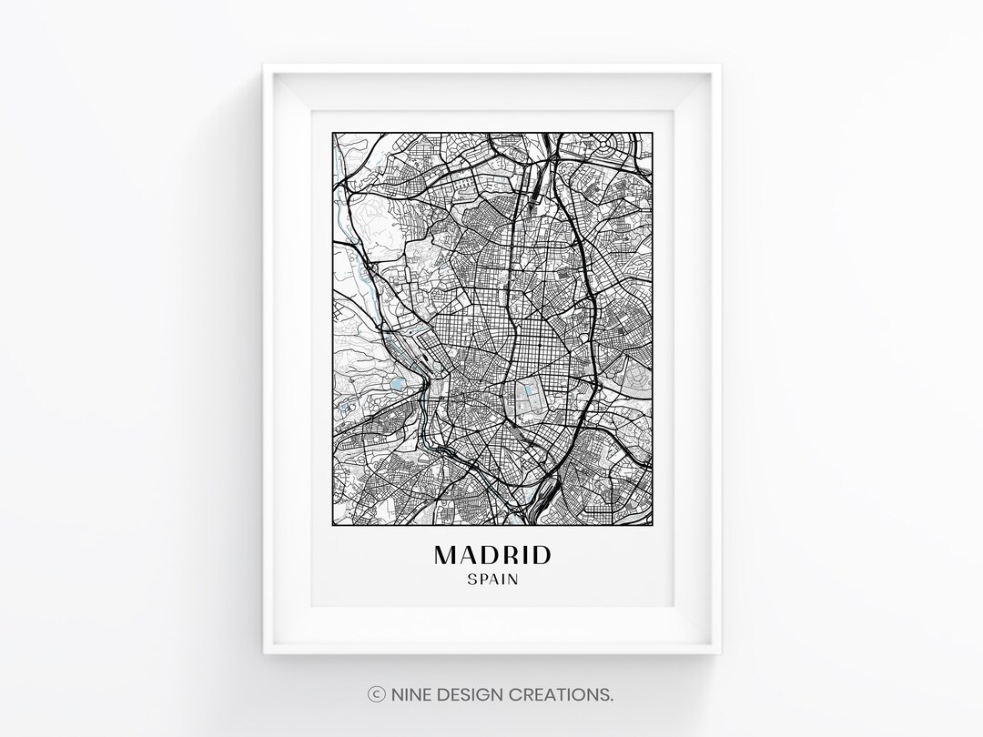 Madrid Spain Custom Map Digital File City Map Travel Map - Etsy