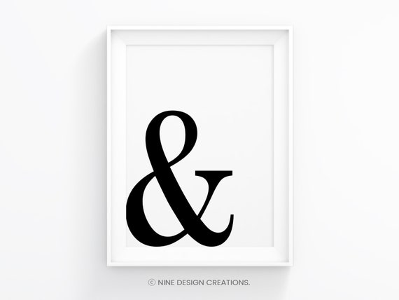 A5 A4 A3 A2 A1 Ampersand Typography Designer Poster Wall Art Decor Print