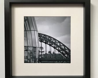 Tyne Bridge - Sage Black & White framed Photography Print