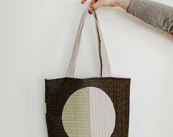 Modern Quilted Geometric Tote