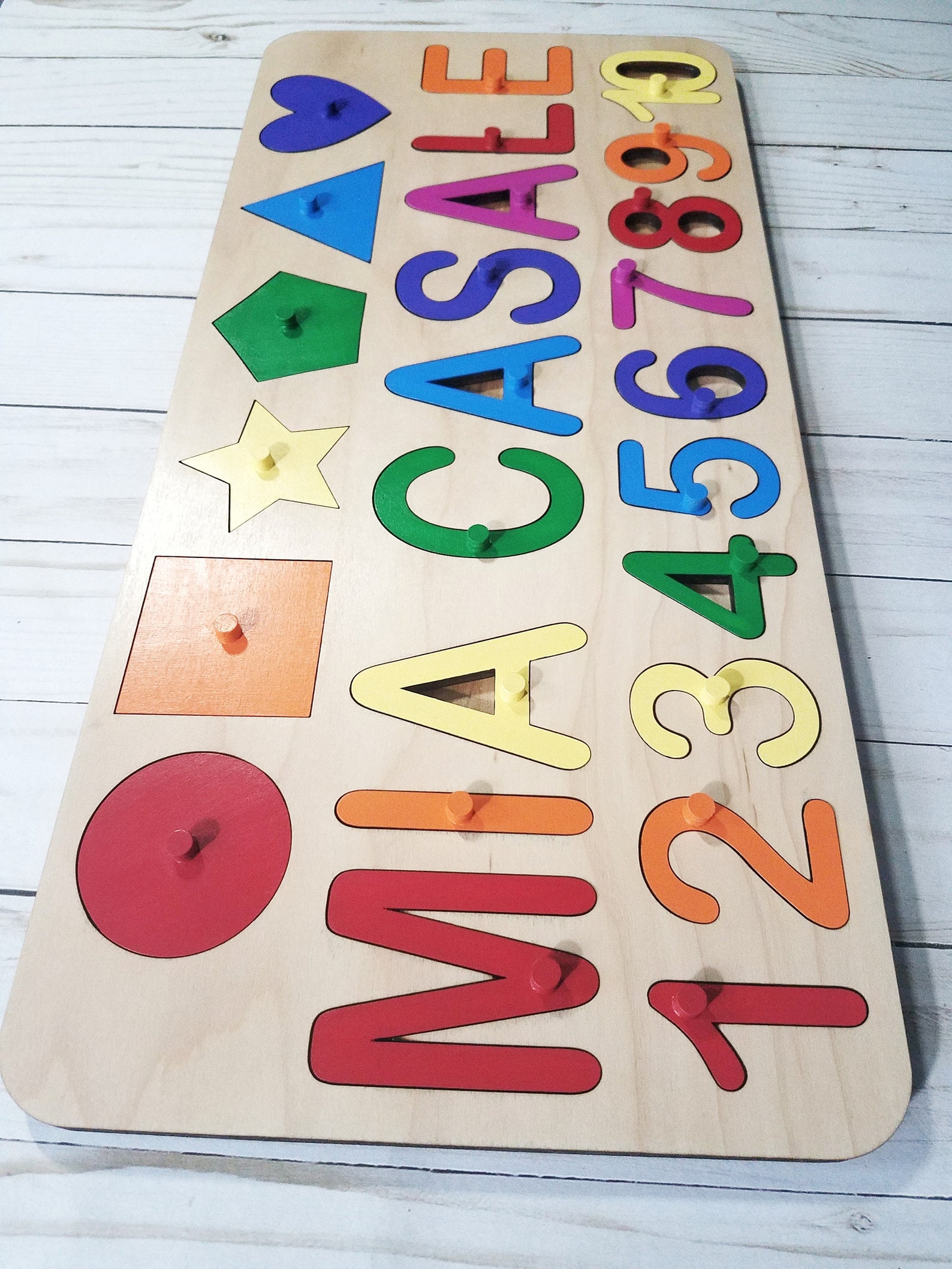 Personalized Name puzzle with pegs Wooden Puzzle Gift for Etsy