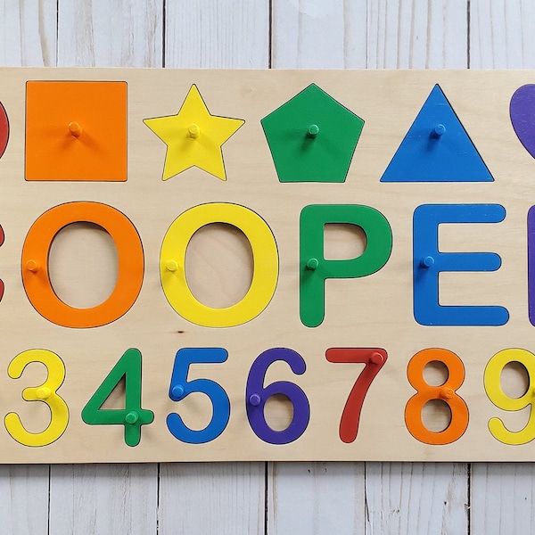 Personalized Name puzzle with pegs | Wooden Puzzle | Gift for kids | Toddlers toys