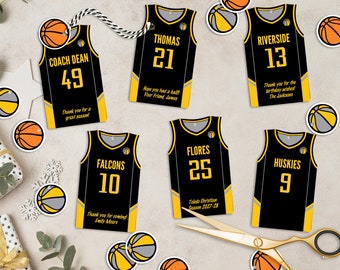 Gepersonaliseerde gunsttags basketbalshirt: teamverjaardag (directe download)