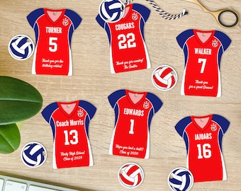 Editable Volleyball Party Favor Tags, personalized, Jersey Ball Templates, Team Birthday Banquet, Instant Download, 2 Sizes Included, DIY