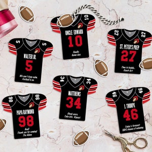 Editable Football Party Favor Tags, personalized, Jersey Printable Template, Football Team Banquet, Instant Download, 2 Sizes Included, DIY