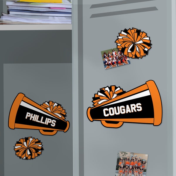 Locker Editable Cheerleader Decor, Personalized Templates, Megaphone Pom Poms, Team Banquet Party, Instant Download, DIY Design by e2Press