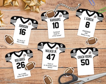 Editable Football Party Favor Tags, personalized, Jersey Printable Template, Football Team Banquet, Instant Download, 2 Sizes Included, DIY