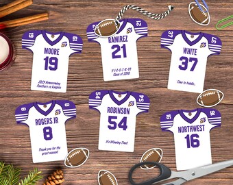 Editable Football Party Favor Tags, personalized, Jersey Printable Template, Football Team Banquet, Instant Download, 2 Sizes Included, DIY