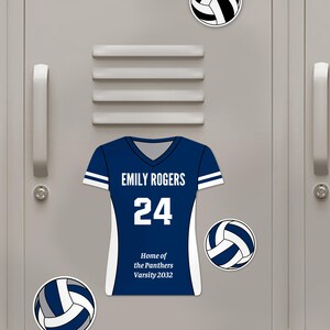 Décor de volley-ball modifiable pour casier, imprimable personnalisé, modèle de ballon de jersey, banquet d'équipe, téléchargement immédiat, conception DIY par e2Press