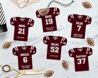 Editable Football Jersey Favor Tags: Personalized Team Banquet (Instant Download)