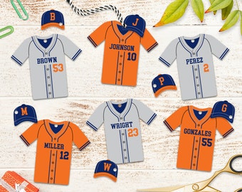 Editable Baseball Team Favor Tags: Jersey & Cap (Digital Download)
