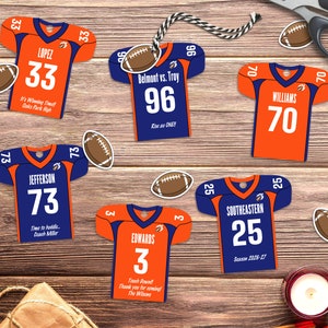 Editable Football Party Favor Tags, personalized, Jersey Printable Template, Football Team Banquet, Instant Download, DIY Design by e2Press
