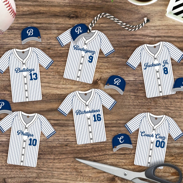 Editable Baseball Jersey Favor Tags: Personalized Team Party (Instant Download)