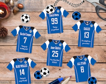 Editable Soccer Party Favor Tags, personalized, Jersey Shaped Printable Tags, Soccer Team Birthday, Instant Download, 2 Sizes Included, DIY