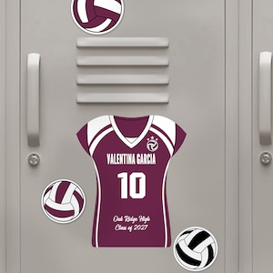 Editable Volleyball Locker Decor: Personalized Jersey & Ball Printables (DIY Design)