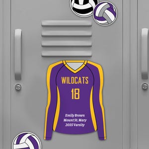 Locker Editable Volleyball Decor, Personalized Printable, Jersey Ball Templates, Team Banquet Party, Instant Download, DIY Design by e2Press