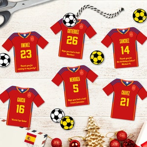 Editable Soccer Party Favor Tags, personalized, Jersey Shaped Printable Tags, Soccer Team Birthday, Instant Download, 2 Sizes Included, DIY