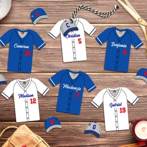 Editable Baseball Team Party Favor Tags, personalized,Jersey Shaped Printable Template,Team Birthday, Instant Download, 2 Sizes Included,DIY