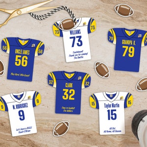 Editable Football Party Favor Tags, personalized, Jersey Printable Tags, Football Team Banquet, Instant Download, 2 Sizes Included, DIY