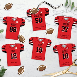 Etiquetas editáveis para lembrancinhas de festa de futebol, personalizadas, modelo para impressão de camisa, banquete de time de futebol, download instantâneo, 2 tamanhos incluídos, faça você mesmo