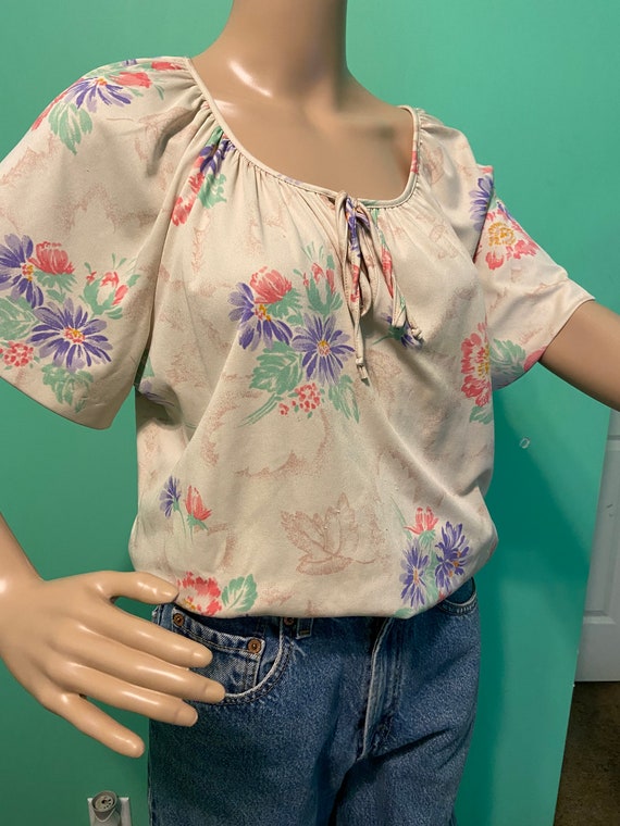 Vintage "Sears" Polyester Floral Top - image 3