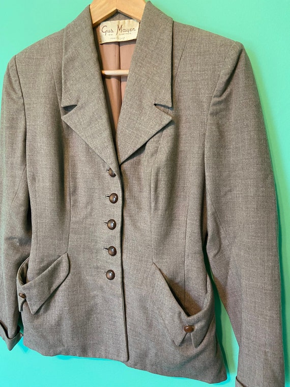 40s Wool Gaberdine Jacket | GUS MAYER | Nashville… - image 1