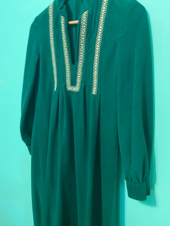 Vintage Velour Kaftan | Spruce Green | Handmade |… - image 4