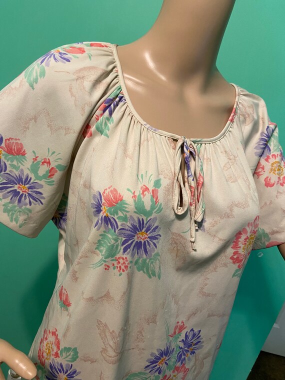 Vintage "Sears" Polyester Floral Top - image 1